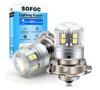 SOFOC P26S Bulb LED 12V 24V 1500LM White S3 Motorcycle Headlight 2Pcs | DC 12V-48V • Canbus Error-Free • 6500K • 25/5W • HD Lens • 1500/300LM • Scooter/Moped Headlight • Hi/Lo Beam