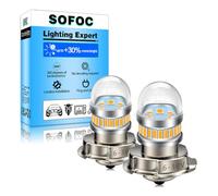 SOFOC P26S LED Bulb Motorcycle Headlight 6-30V 1000LM Warm White 2Pcs | DC Only • Fits 6V 12V 24V • Scooter & Moped Headlight • Flood & Spot Balanced • 24+6 Performance Chips • S3 Bulb