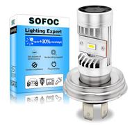 SOFOC P45T Bulb R2 LED Built-in Cooling Fan 5000LM Motorcycle Headlight 6V 12V 24V Compatible With 6-24V AC/DC 15W CSP White 6000K Brighter 1Pcs