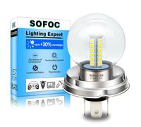 SOFOC P45T LED Bulb R2 Yellow G40 6-30V for Motorcycle Car Headlight 1Pcs | 6V-30V AC/DC • High/Low Beam • G40 1:1 Design • Flange Base • 360° Lighting • Plug & Play • Error-Free • 500/200LM