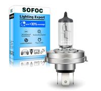 SOFOC P45T R2 12V 100/90W Halogen Motorcycle Classic Car & Tractor Headlight Bulb T16 Warm White Hi/Lo Beam 3-Pin Prefocus Flange Base 1Pcs