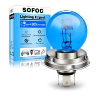 SOFOC P45T R2 12V 45/40W Halogen Motorcycle Classic Car & Tractor Headlight Bulb G40 White Hi/Lo Beam 3-Pin Prefocus Flange Base 1Pcs
