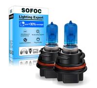 SOFOC PH11 Halogen Motorcycle Headlight Bulb 9014 12V 40/40W 5000K White Dual Filament High/Low Beam Plug & Play 2Pcs