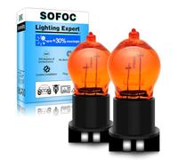 SOFOC PWY24W Halogen Bulb 12V 24W 800LM Amber Yellow for Turn Signal Fog Light Side Marker Position Lamp Replacement Plug and Play 2Pcs