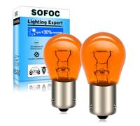 SOFOC PY21W 12V 21W BAU15S Amber Yellow Turn Signal light Indicator Lamp 150°Offset Pin Single Contact/Beam Bayonet Base S25 Bulb 2Pcs
