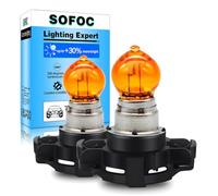 SOFOC PY24W Halogen Bulb 12V 24W 800LM Amber Yellow for Turn Signal Fog Light Side Marker Position Lamp Replacement Plug and Play 2Pcs