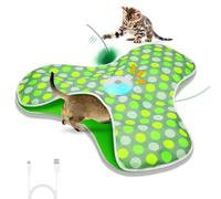 Sofolor Interactive Cat Toy, Automatic Cat Toys for Indoor Cats, Hide and Seek Cat Toy with Motion Activated, Moving Feather, Chirping, USB Rechargeable