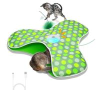 Sofolor Interactive Cat Toy, Automatic Cat Toys for Indoor Cats, Hide and Seek Cat Toy with Motion Activated, Moving Feather, Chirping, USB Rechargeable