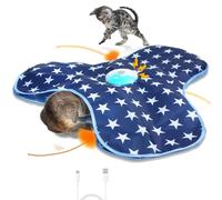 Sofolor Interactive Cat Toy Rechargeable, Cat Exercise Toys for Indoor Bored Adult Cats, Hide and Seek Toy with Motion Activated, Moving Feather, Chirping