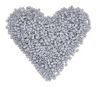 SOFPALTE 1000Pcs Grey Fuse Beads 5mm Melting Beads with 3mm hole Bulk Small Plastic Tube Melt Compatible Hama Refills for DIY Crafts Handmade Decor Holiday Christmas Birthday Gifts Adults Beginners