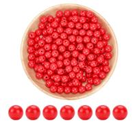 SOFPLAE 1 Box 500Pcs Red Acrylic Round Beads 8MM Round Plastic Beads Bulk Loose Independence Day Small Opaque Smooth Spacers for Jewellery Making Findings DIY Crafts Necklace Bracelets Gifts Beginner