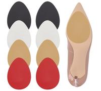 SOFPLAT 1 Box 8Pcs 4 Pairs Non Slip Shoe Pads Silicone Gel Shoe Sole Protectors Oval Adhesive Cuttable Cushions Black White Red Brown Bottom Grip Pads for Heels Leather Casual Footwear Easy to Apply