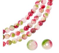 SOFPLATE 1 Box 1 Strands About 63Pcs Pink Tourmaline Beads 6mm Tourmaline Gemstone Beads Bulk Loose Crystal Small Round Natural Watermelon Spacers for Jewellery Making Findings Bracelet DIY Craft