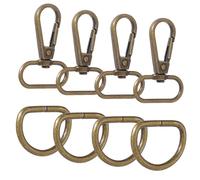 SOFPLATE 1 Box 10 Sets 20Pcs Swivel Snap Hooks 1 Inch Lobster Claw Clasp and D Ring Bulk Alloy Metal Bronze Push Gate Oval Trigger Snap Hook Clasps for Keychains Purse Strap Landyard DIY Craft Making