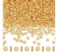 SOFPLATE 1 Box 1000Pcs 4.5mm Daisy Spacer Metal Beads Gold Flower Alloy Bead Bulk Tibetan Flat Round Mini Small Snowflake Spacer Charms for Bracelets DIY Christmas Necklace jewellery Making Supplies