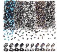 SOFPLATE 1 Box 1000Pcs 5 Colors Seed Glass Beads Kit Metallic Glass Seed Beads Small Mini Peanut Two Tone Electroplate Round Hole Spacer Bead Sets for Jewellery Making Necklaces Bracelets DIY Crafts