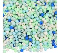 SOFPLATE 1 Box 1000Pcs 6mm Matte Beads Frosted Acrylic Round Beads Dark Blue Opaque Colored Bubblegum Gumball Ball Small Frost Smooth Spacer Loose Bead for Jewelry Making Bracelet Necklace DIY Crafts