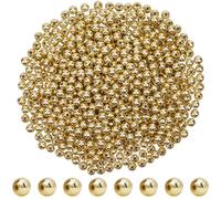 SOFPLATE 1 Box 1000pcs Gold Plastic Beads 6mm Plastic Spacer Beads Abs Plastic Smooth Electroplate Golden Plated Loose Spacers Round Bead for Jewellery Making Bracelets Necklaces DIY Craft Supplies