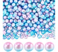SOFPLATE 1 Box 1000Pcs Luster Pearl Beads 6MM Colorful Pearl Beads with Holes Bulk Acrylic Round Smooth Shiny Satin Luster Multicolor Spacers for Jewellery Making Findings DIY Crafts Adults Beginners
