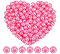 SOFPLATE 1 Box 1000Pcs Pink Round Pearl Beads 6MM Faux Pearl Beads with Holes Bulk Loose Acrylic ABS Plain Shiny Luster Satin Spacers for Jewellery Making Findings Bracelet Necklace DIY Craft Beginner