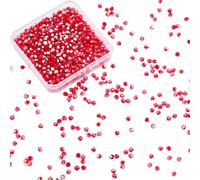 SOFPLATE 1 Box 1000Pcs Red Bicone Beads 4mm Faceted Crystal Glass Beads Bulk Loose Plain Color AB Smooth Shiny Transparent Spacers for Jewellery Making Findings Earring DIY Crafts Decoration Christmas