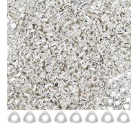 SOFPLATE 1 Box 1000Pcs Triangle Beads Bulk Tri Bead 4mm Alloy Silver Metal Smooth Flat Tiny Small Stackable 1.6mm Hole Triangle Spacer Beads for Bracelet Necklace Beading Jewelry Making DIY Crafts