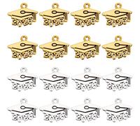 SOFPLATE 1 Box 100Pcs 2026 Grad Charm Graduation Hat Charm Bulk Antique Gold Silver Metal Alloy Year Number Graduate Caps Decoration Tassel Pendants for Jewellery Making Necklace Bracelet DIY Craft