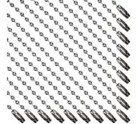 SOFPLATE 1 Box 100Pcs 4"/10cm 2mm Stainless Steel Short Beaded Ball Chain Necklace Bulk Gunmetal Key Chains Adjustable Metal Beads Dog Tag Chains with Connector for Jewelry Making Keychain DIY Crafts