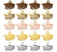 SOFPLATE 1 Box 100Pcs 5 Colors 2026 Graduation Charms Grad Hat Charm Bulk Rose Gold Silver Antique Bronze Metal Alloy Year Number Graduate Caps Tassel Pendants for Jewellery Making Necklace DIY Crafts