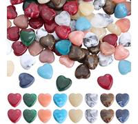 SOFPLATE 1 Box 100Pcs Acrylic Heart Shape Beads Imitation Gemstone Bead Bulk Love Heart Shaped Charms Valentine's Day Loose Spacer Beads for jewellery Making Bracelets Beading Earring Necklace DIY Cra
