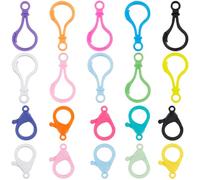 SOFPLATE 1 Box 100Pcs Colorful Keychain Clasps Keychain Hooks Plastic Bulk Assorted Lobster Claw Clasps Trigger Hanging Push Gate Snap Clips Findings Kits for DIY Making Car Key Lanyards Purse Crafts