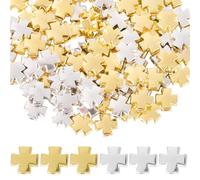 SOFPLATE 1 Box 100Pcs Easter Crosses Beads Metal Crucifix Beads Tibetan Alloy Rosary Small Hole Spacers 8 x 7.5mm Tiny Cross Spacer Bead for Jewellery Making Supplies DIY Necklace Bracelet Crafts