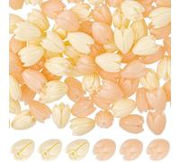 SOFPLATE 1 Box 100pcs Flower Shape Beads Light Pink Flower Beads Artificial Synthetic Coral Peach Color And Creamy White Spring Flowers Loose Spacer Jasmine Bead for Jewellery Making Necklace Bracelet