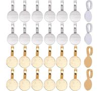 SOFPLATE 1 Box 100Pcs Glue on Bails Gold Pad Bail Bulk Alloy Silver Round Spoon Base Blank Settings Cabochon Charms Jewellery Findings for Jewellery Making Accessories Necklace DIY Glass Gems Supplies