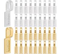 SOFPLATE 1 Box 100Pcs Gold Glue on Bails Rectangle Flat Pad Bail Bulk Tibetan Alloy Silver Small Shovel Shape Charms Connector Hanger jewellery Findings for Necklaces Making Supply DIY Cabochons Craft