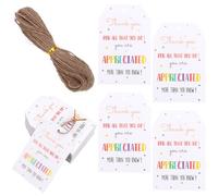 SOFPLATE 1 Box 100Pcs Thank You for All That You Do Tags 3x2 Kraft Paper Tags with Twine Colorful Thank You Labels for Party Wedding Favor Wrapping Employee Mothers Day Teachers Day Thanksgiving