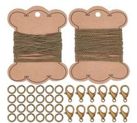 SOFPLATE 1 Box 10M/32.8 Feet Brass Paperclip Chain Antique Bronze Cable Link Chains Curb Necklace with 20pcs Lobster Clasps 100pcs Jump Rings for Jewelry Making Necklace Bracelet DIY Crafts