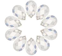 SOFPLATE 1 Box 10Pcs 1.4x0.9in Teardrop Charms Sun Catcher Crystals Bulk Big Clear Transparent Glass Pear Chandelier Hanging Pendant Crystal Prism Suncatchers for Windows Home Office Garden Decoration