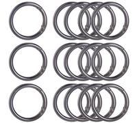 SOFPLATE 1 Box 10Pcs 40MM Black Spring O Ring Carabiner Clip Trigger Spring O Rings Zinc Alloy Round Carabiner Clip Snap Metal Key Ring Buckle Hook for DIY Keychain Purse Handbag Dog Leashes Crafts