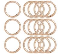 SOFPLATE 1 Box 10Pcs 40MM Gold Spring O Ring Clip Keychain O Rings Round Carabiner Clip Snap Key Ring Buckle Hook Zinc Alloy Trigger Spring O Rings for DIY Keychains Purse Handbag Dog Leashes Crafts