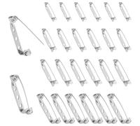 SOFPLATE 1 Box 120Pcs 20mm 25mm 30mm 35mm Bar Pin Backs Brooch Safety Pins Clasp Brooches Badge locking pins Findings with Holes for DIY Name Tags Jewellery Crafts Corsage Badge Jewellery Making Pins
