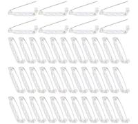 SOFPLATE 1 Box 120Pcs 27mm Brooch Safety Pins Silver Bar Pin Backs Locking Brooch Pins Brooch Backing Badge Findings with Holes for DIY Name Tags Crafts Corsage Badge Jewellery Making Supplies