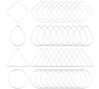 SOFPLATE 1 Box 120Pcs 4 Styles Beading Earring Hoop Teardrop Square Triangle Round Beaded Linking Ring Components Findings for DIY Earrings Crafts Jewellery Making Accessories
