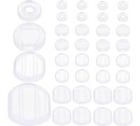 SOFPLATE 1 Box 120Pcs 4 Styles Clip Earring Pads Soft Silicone Earring Backs with Pads Small Anti-Pain Comfort Clear Round Transparent Earring Cushions for Pierced Earrings Making Support DIY Craft