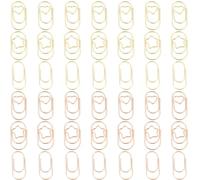 SOFPLATE 1 Box 120Pcs 6 Styles Paper Clip Heart Star Shaped Paperclips Mini Small Gold Rosegold Iron Metal DIY Drafts Cute Bookmark Marking Clips for Paperwork Office Organizers Wedding Invitations