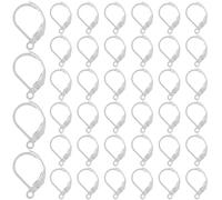 SOFPLATE 1 Box 120Pcs Leverback Earrings Findings Silver Stainless Steel Earring Hooks Bulk Huggie Lever Back Hook Circle Dangle Small Earwires for jewellery Making Supplies DIY Craft Women Beginners