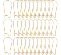 SOFPLATE 1 Box 120Pcs Real 18K Gold Plated Earring Wires Stainless Steel Earring Hooks Kidney Hoop Teardrop Earring Findings U Shaped Long Ear Wires for jewellery Making Supplies DIY Craft Beginner