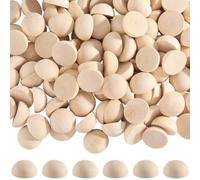 SOFPLATE 1 Box 120Pcs Split Wood Beads 20MM Half Round Wooden Balls Bulk Loose Unfinished Natural Circle Smooth Printable Bead for Jewellery Making Findings DIY Crafts Beginner Party Home Decorations