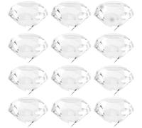 SOFPLATE 1 Box 12Pcs Glass Diamond Crystals Clear Crystal Glass Vase Fillers 30mm Transparent K9 Ice Gemstones Diamonds Display Vase Rocks Centerpiece for Table Scatters Wedding Party DIY Decoration