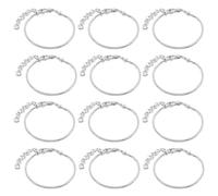 SOFPLATE 1 Box 14Pcs Snake Chain Charm Bracelet DIY Chain Bracelet Brass European Style Bracelet with Iron Extender Chain & Heart Tag Findings for jewellery Making Chains Supplies DIY Women Bracelets